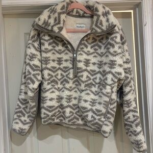 Abercrombie Soft AF Grey and White Fleece